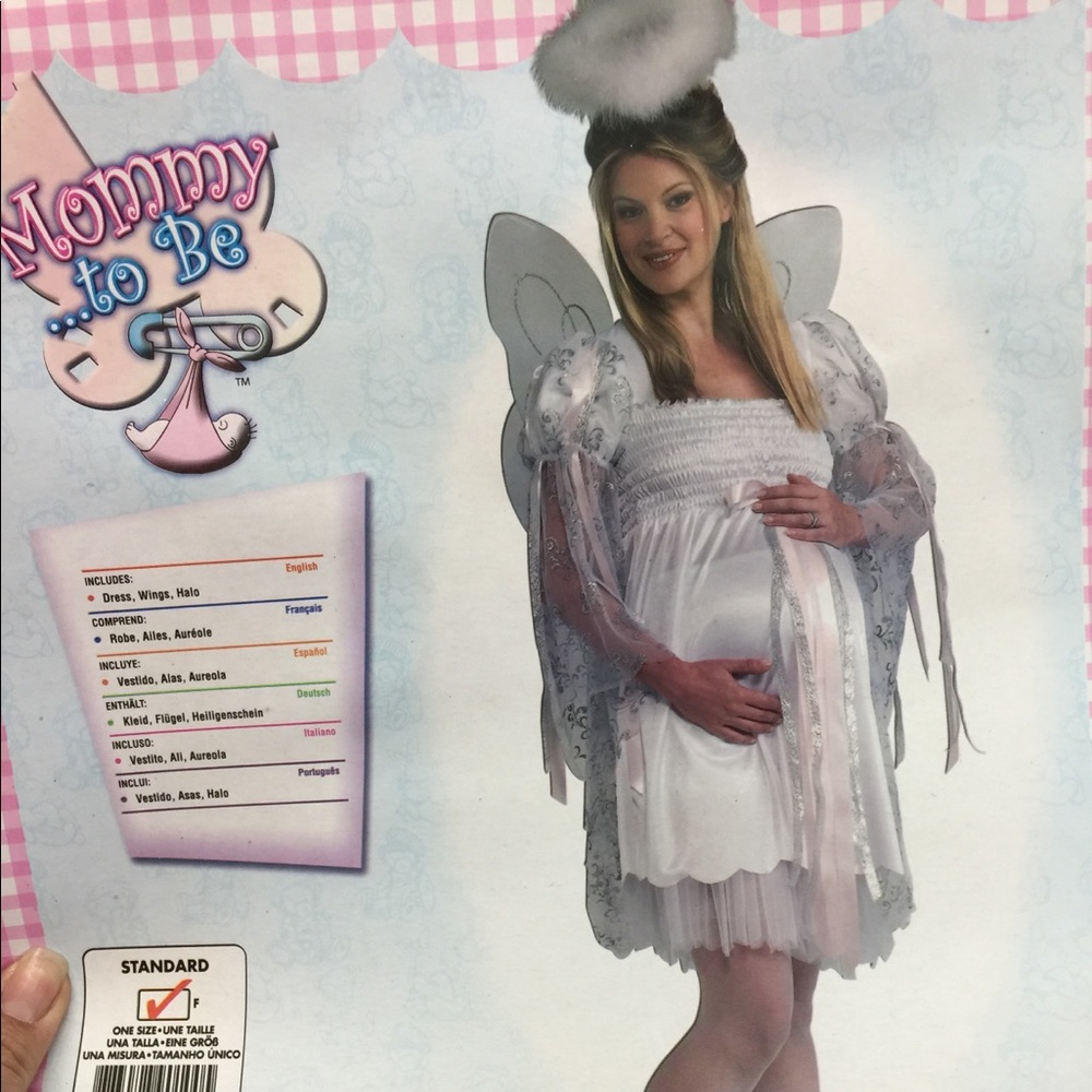 Maternity angel costume with wings & halo